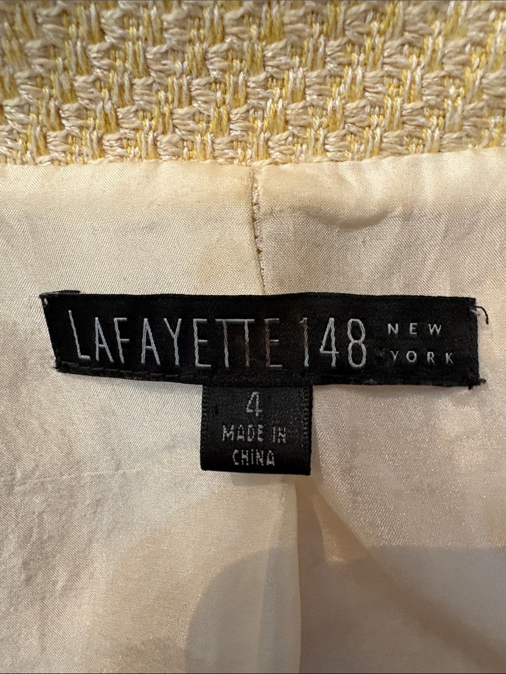 Lafayette 148 yellow tweed jacket - size 4 - Picture 6 of 6